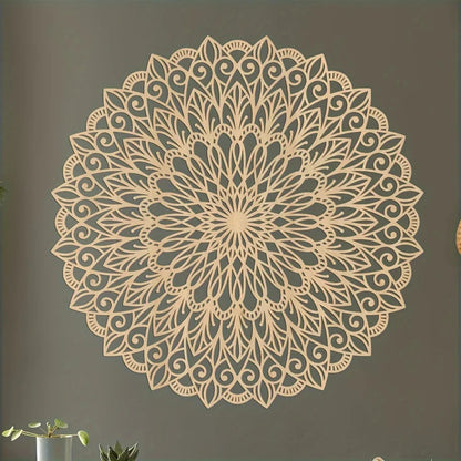 Elegant Metal Mandala Wall Art – Flower Design Decor Panel - Winter Seller Hub