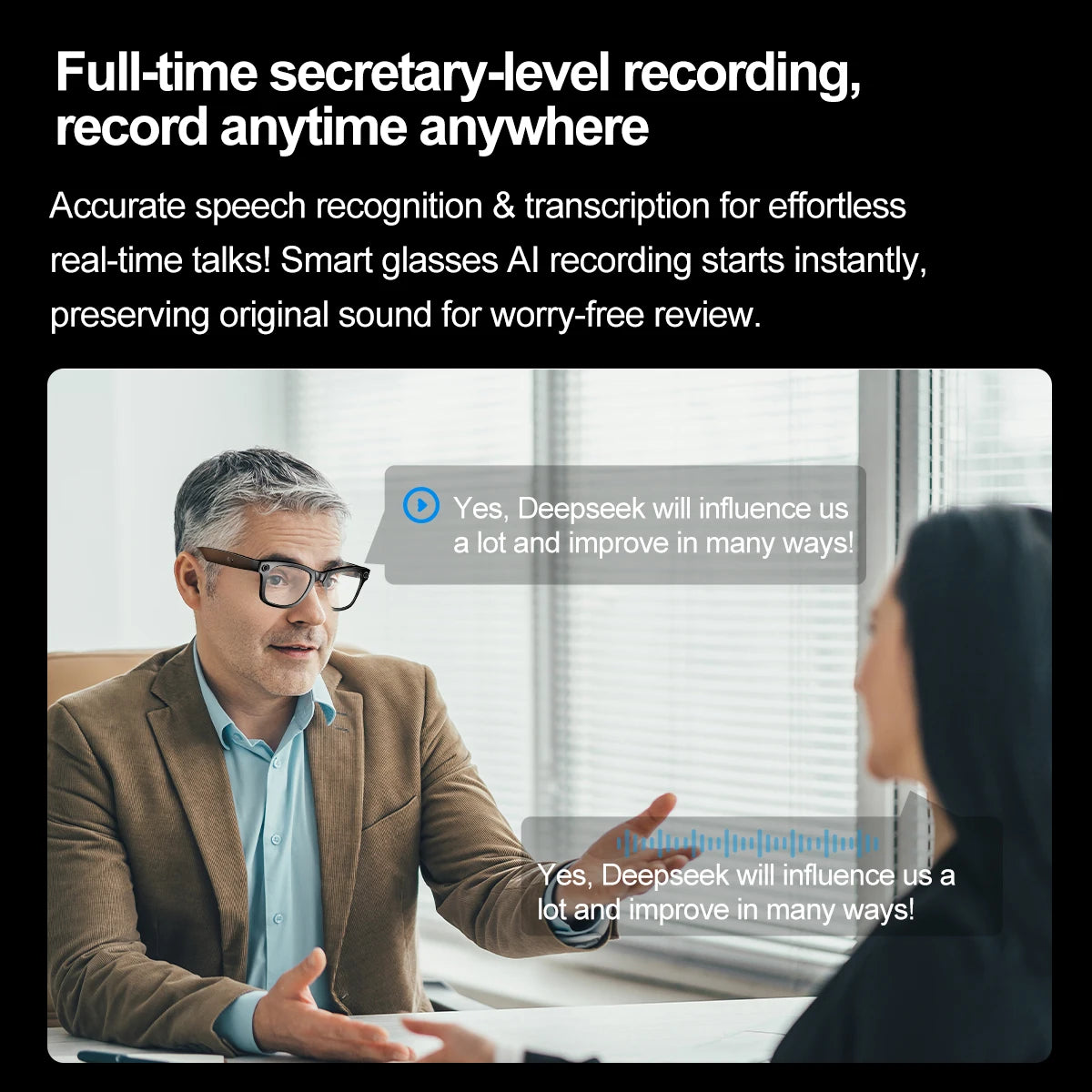 AI Smart Glasses with Camera | Bluetooth Music, Video & ChatGPT Voice Control