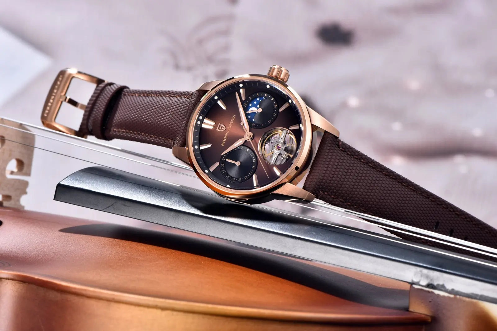 PAGANI DESIGN PD-YS021 Quartz Watch – Leather, Luminous, 10Bar Water-Resistant - Winter Seller Hub