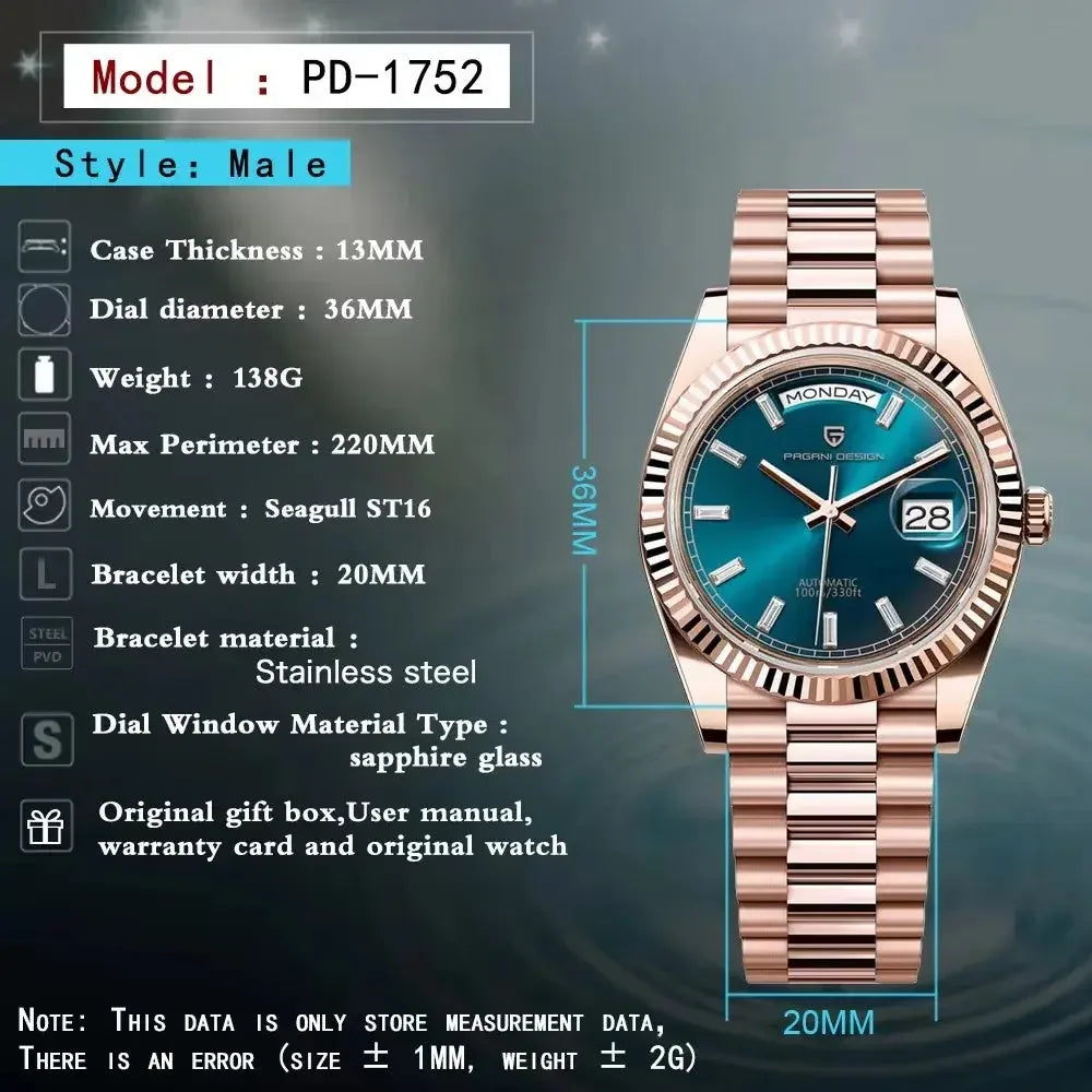 Men's Watches Rose Gold Luxury Automatic Watch - Winter Seller Hub