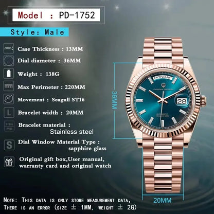 Men's Watches Rose Gold Luxury Automatic Watch - Winter Seller Hub
