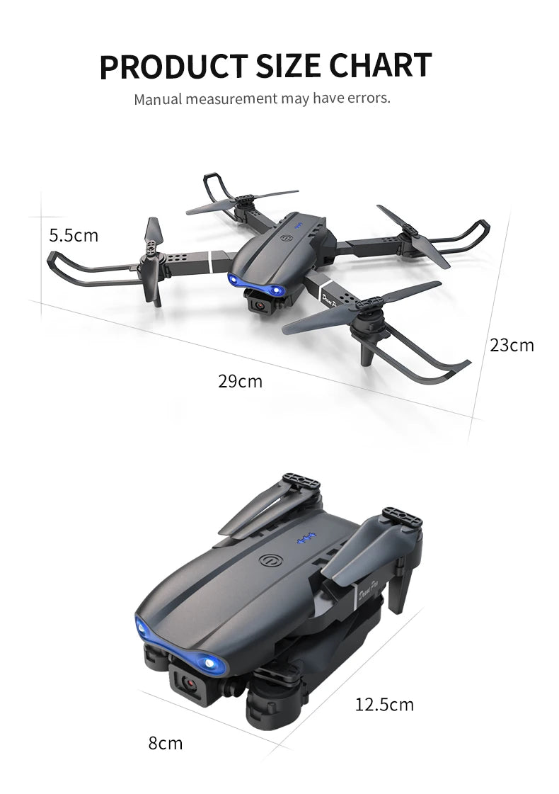 E99 Pro Drone with 8K HD Camera Remote Control Quadcopter Four Axis Aircraft Altitude Hold GPS Flying Toy for Aerial Photography - Winter Seller Hub