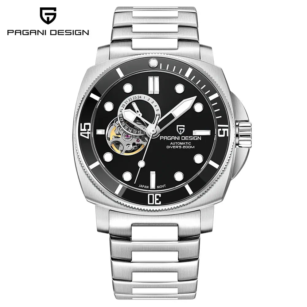 PAGANI DESIGN PD-1736 Automatic Skeleton – Sapphire, 20 Bar, Steel - Winter Seller Hub