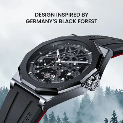AGELOCER 6001A1-R Automatic Skeleton Watch – Sapphire, 5 Bar - Winter Seller Hub