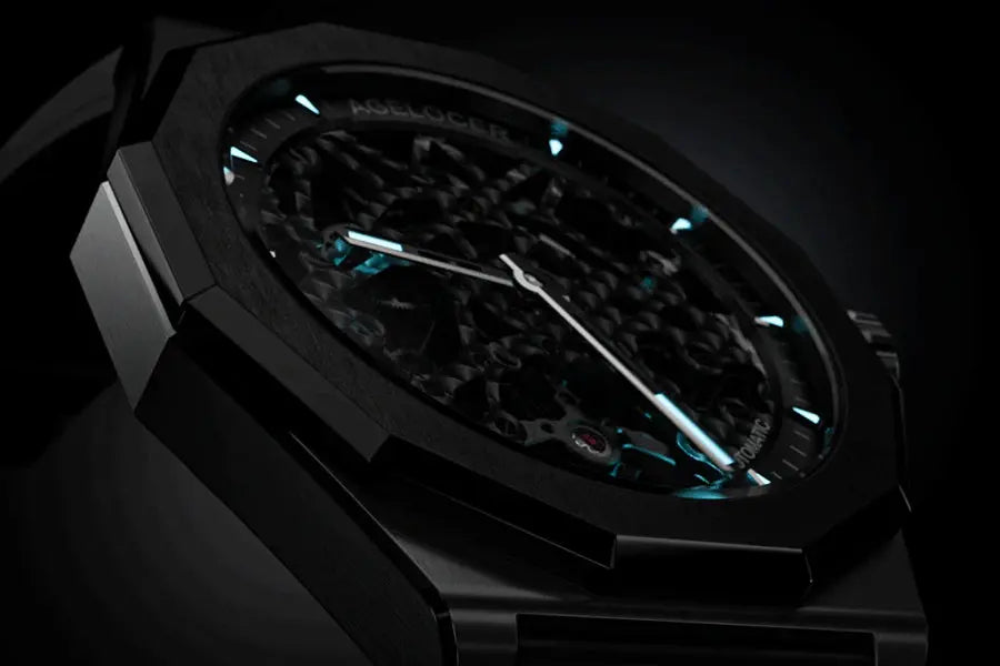 AGELOCER 6001A1-R Automatic Skeleton Watch – Sapphire, 5 Bar - Winter Seller Hub