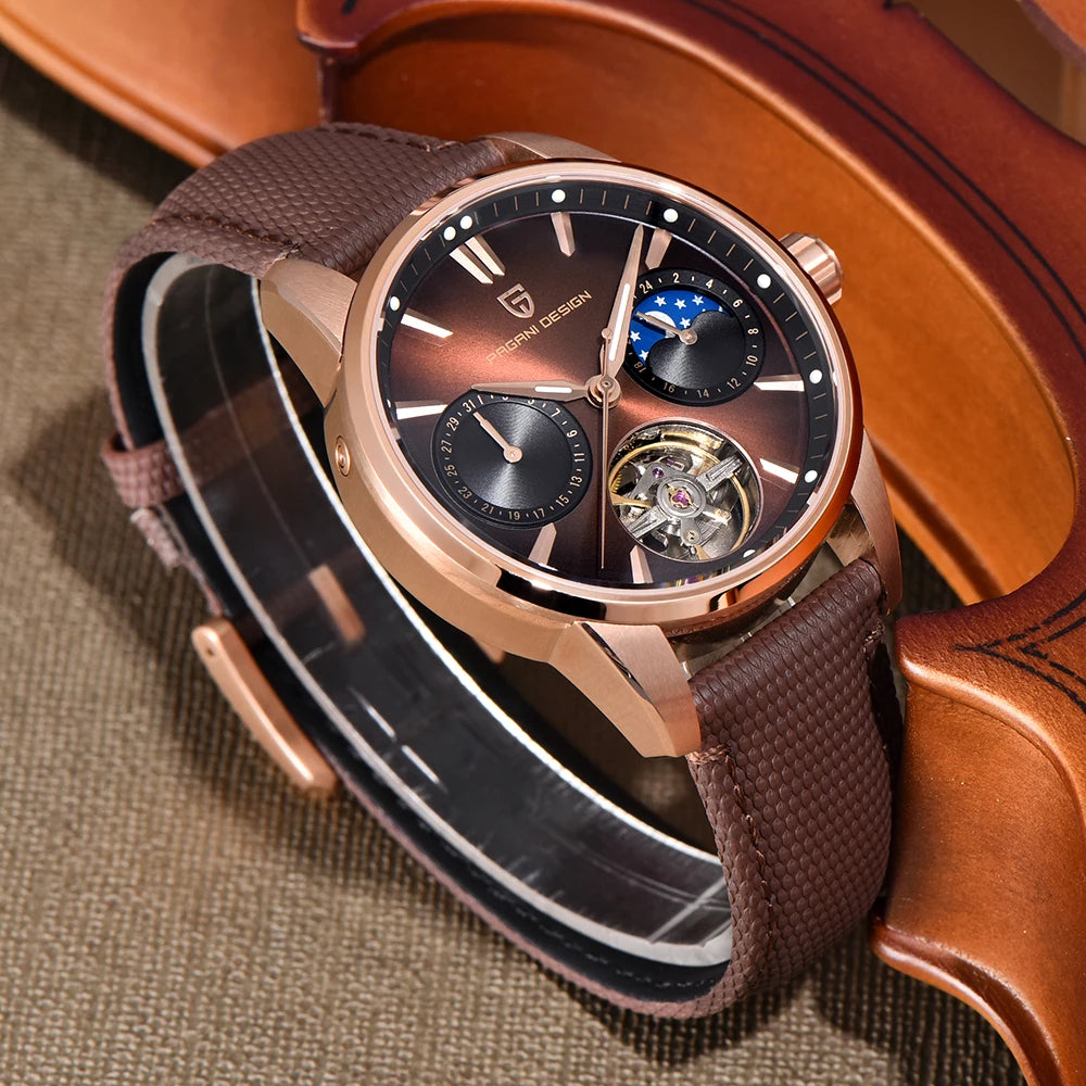 PAGANI DESIGN PD-YS021 Quartz Watch – Leather, Luminous, 10Bar Water-Resistant - Winter Seller Hub