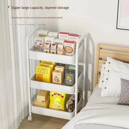 Multi-level Stroller Storage Rack for Kitchen Bedroom Bathroom Mobile Toilet Floor-to-ceiling Organizer with Snacks Holder Winter Seller Hub