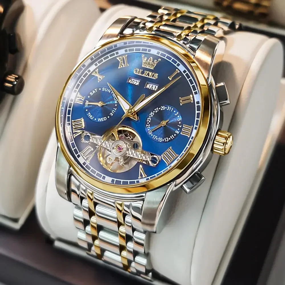Men’s Automatic Mechanical Stainless Steel Skeleton Watch - Winter Seller Hub