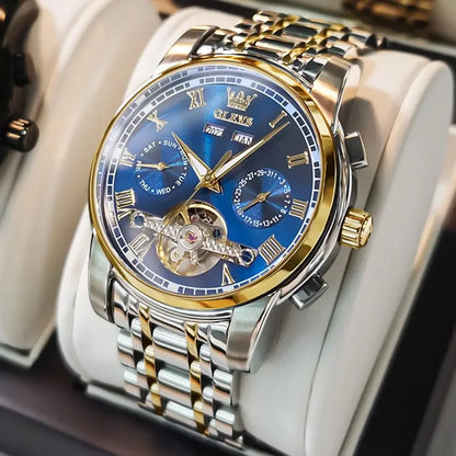Men’s Automatic Mechanical Stainless Steel Skeleton Watch - Winter Seller Hub