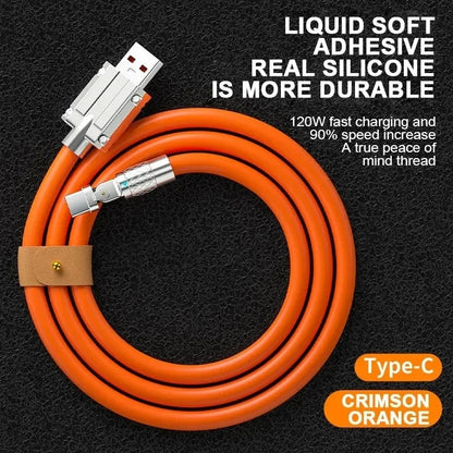 120W 7A Fast Charge USB Type C Cable 180 Degree Rotation Elbow Cable for Game for Xiaomi Redmi Honor Phone Charger USB C Cable - Winter Seller Hub
