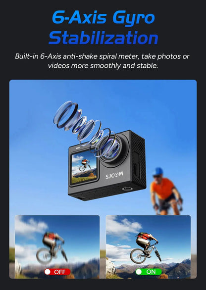 SJCAM SJ6 Pro 4K 60FPS Dual Screen Action Camera Waterproof Touch Screen Sport Cam WiFi Night Vision 6-Axis Gyro Stabilization - Winter Seller Hub
