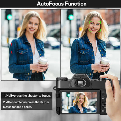 Compact Digital Photography Camera 4K WIFI Webcam Retro Vlog Recorder YouTube 64MP Camcorder 3 Inch Flip Screen Wide Angle Lens - Winter Seller Hub