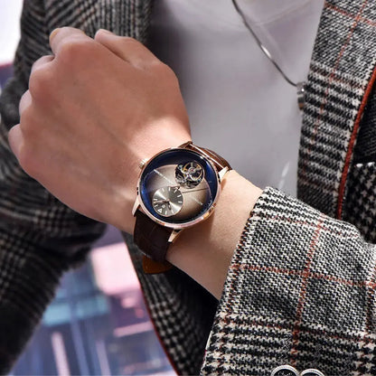 PAGANI DESIGN PD-1796 Mechanical Watch – Leather, Luminous, Waterproof - Winter Seller Hub