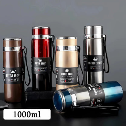 1L Insulated Stainless Steel Water Bottle – Vacuum, Hot/Cold, Leakproof - Winter Seller Hub