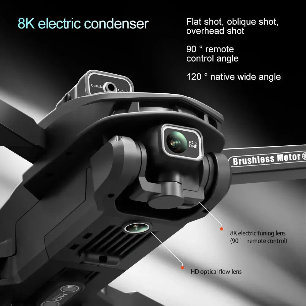 2025 V168 Pro MAX GPS Drone 8K Professional HD Camera 5G WIFI FPV 360° Obstacle Avoidance Brushless Large Screen RC Quadcopter - Winter Seller Hub
