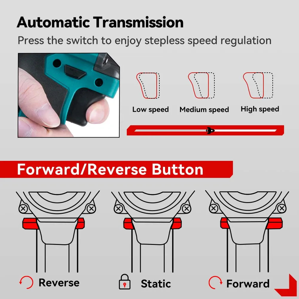 ONEVAN 18V Brushless Electric Wrench – Rechargeable, High Torque - Winter Seller Hub