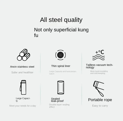 1L Insulated Stainless Steel Water Bottle – Vacuum, Hot/Cold, Leakproof - Winter Seller Hub