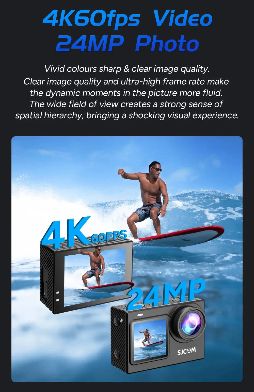 SJCAM SJ6 Pro 4K 60FPS Dual Screen Action Camera Waterproof Touch Screen Sport Cam WiFi Night Vision 6-Axis Gyro Stabilization - Winter Seller Hub