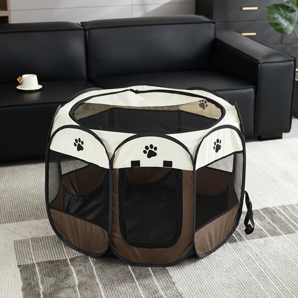 Foldable Pet Playpen – Octagonal Oxford Tent for Cats & Small Dogs - Winter Seller Hub