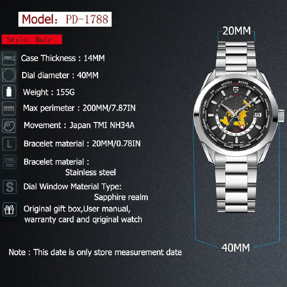 PD1788 Quartz Wristwatch – Stainless Steel Case & Bracelet, Water-Resistant, Fashionable Casual Watch - Winter Seller Hub