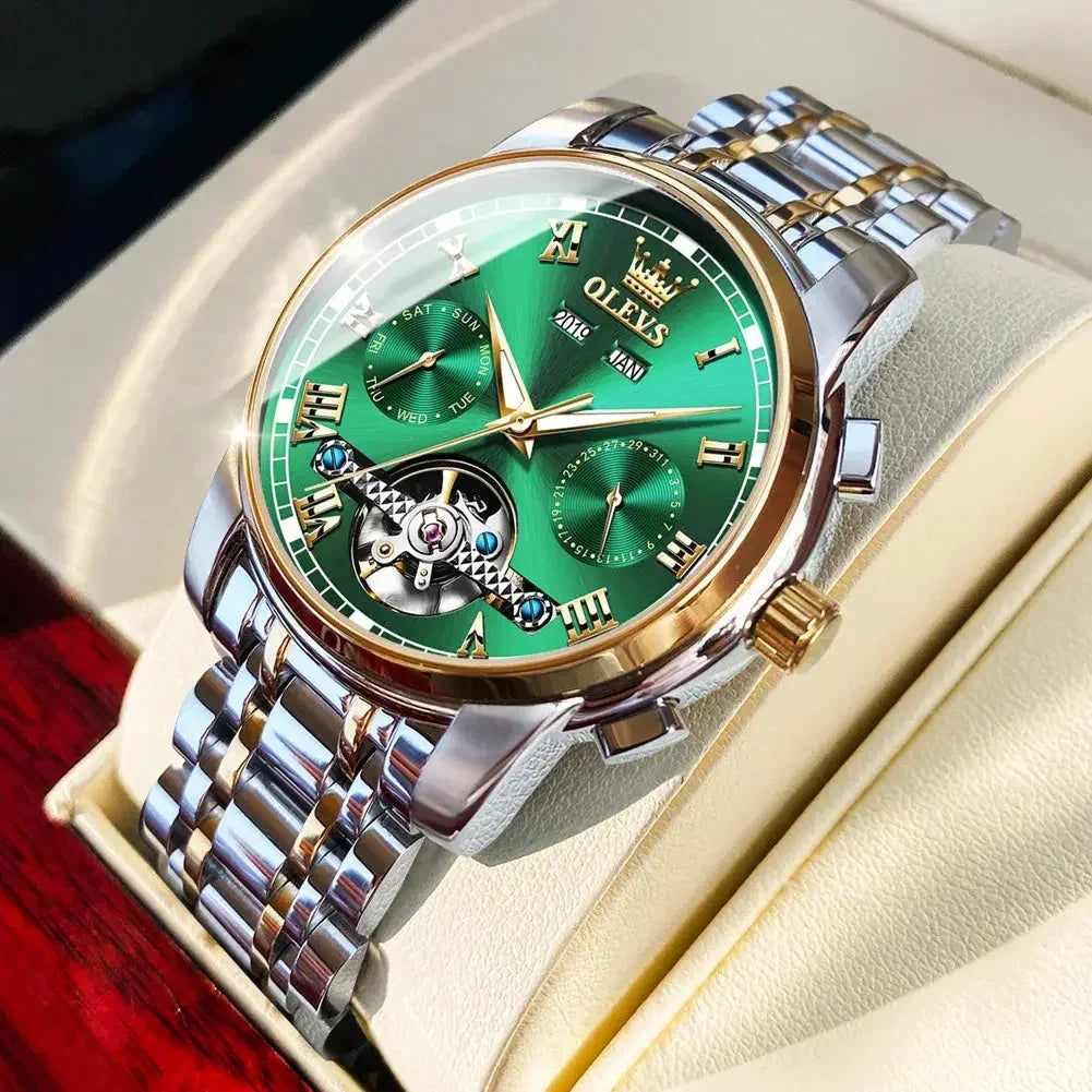 Men’s Automatic Mechanical Stainless Steel Skeleton Watch - Winter Seller Hub
