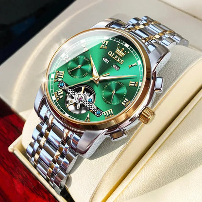 Men’s Automatic Mechanical Stainless Steel Skeleton Watch - Winter Seller Hub