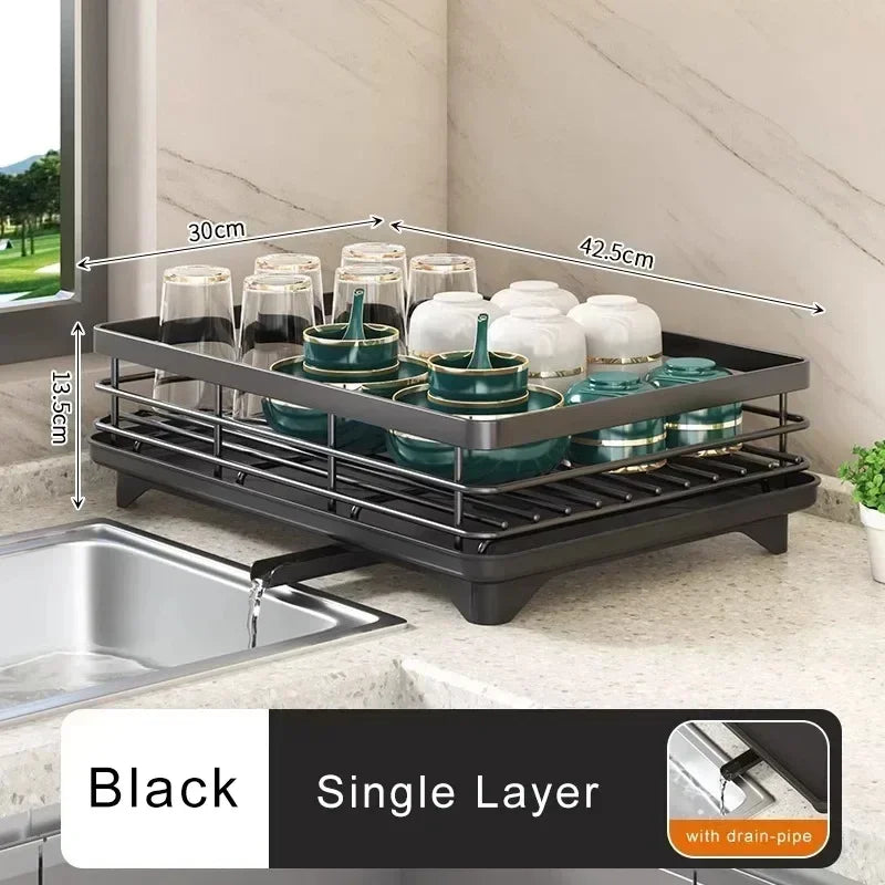 2-Tier Dish Drying Rack – Adjustable Bowl/Plate Organizer - Winter Seller Hub