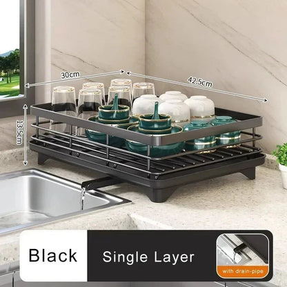 2-Tier Dish Drying Rack – Adjustable Bowl/Plate Organizer - Winter Seller Hub