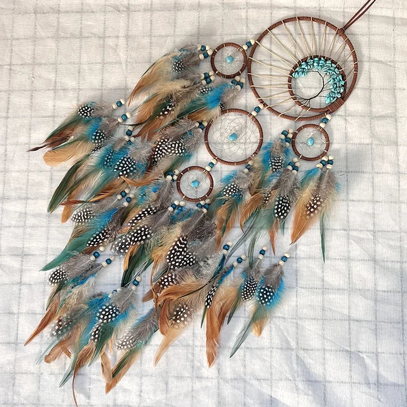 Tree of Life Dream Catcher Wind Chime – Natural Stone Wall Hanging - Winter Seller Hub