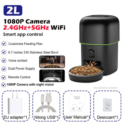 Automatic Cat Feeder with Camera – 2.4G/5G Wi-Fi, Tuya App - Winter Seller Hub