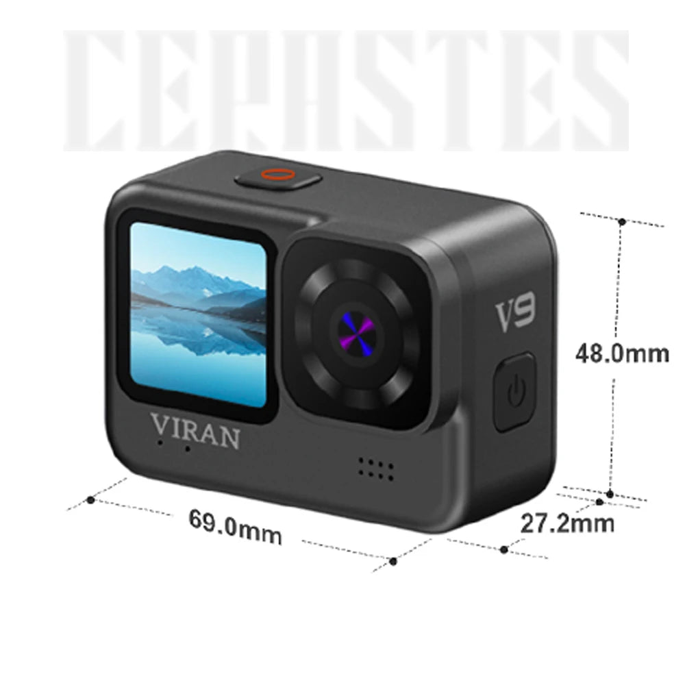NEW CERASTES V9 4K WiFi Anti-shake Action Camera Go With Remote Control Screen Waterproof Sport Camera pro drive recorde - Winter Seller Hub