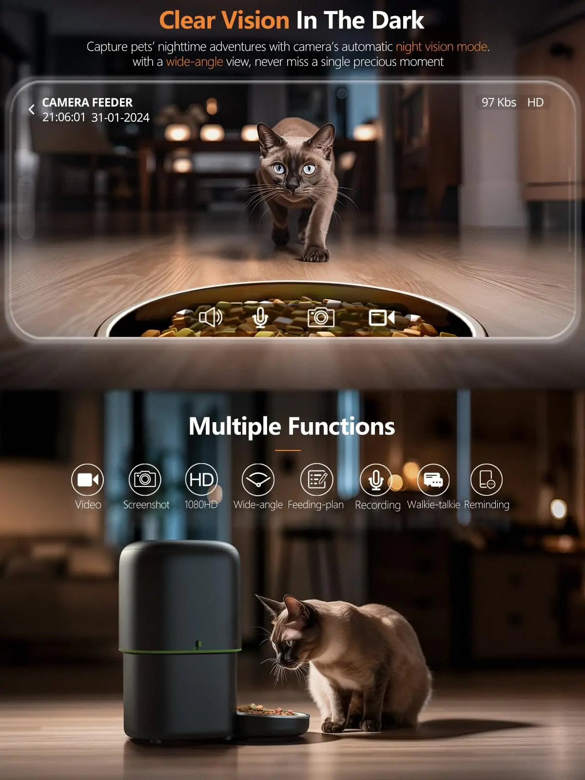 Automatic Cat Feeder with Camera – 2.4G/5G Wi-Fi, Tuya App - Winter Seller Hub