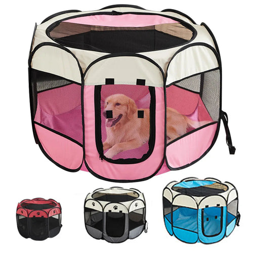 Foldable Pet Playpen – Octagonal Oxford Tent for Cats & Small Dogs - Winter Seller Hub