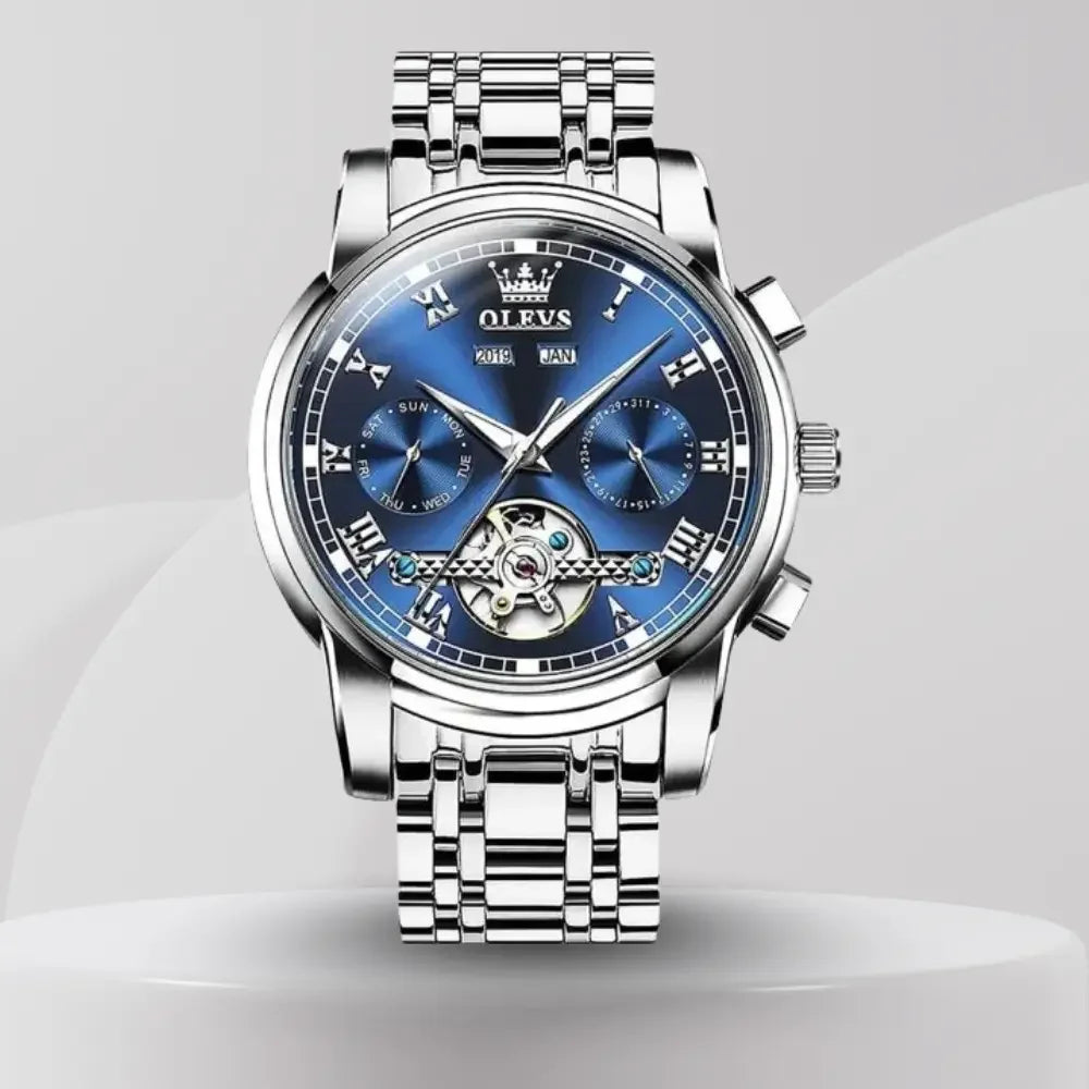 Men’s Automatic Mechanical Stainless Steel Skeleton Watch - Winter Seller Hub