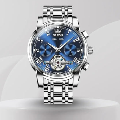 Men’s Automatic Mechanical Stainless Steel Skeleton Watch - Winter Seller Hub