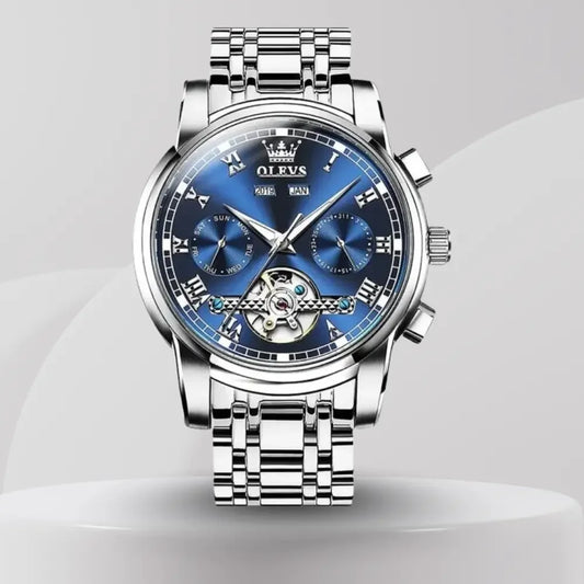 Men’s Automatic Mechanical Stainless Steel Skeleton Watch - Winter Seller Hub