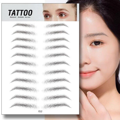 4d waterproof temporary black and gray eyebrow tattoo stickers for a natural non-toxic look