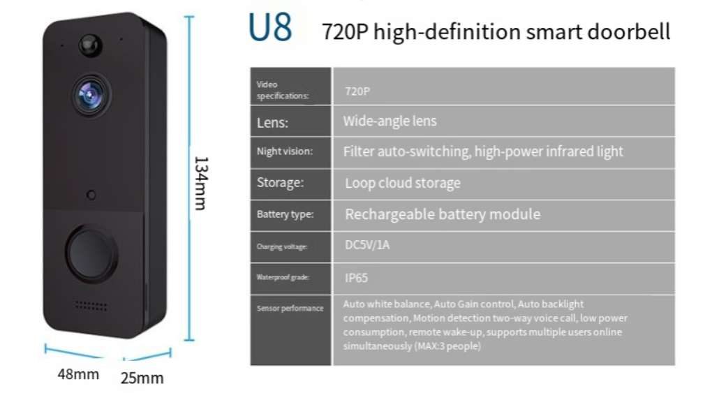 U8 Smart Visual Doorbell